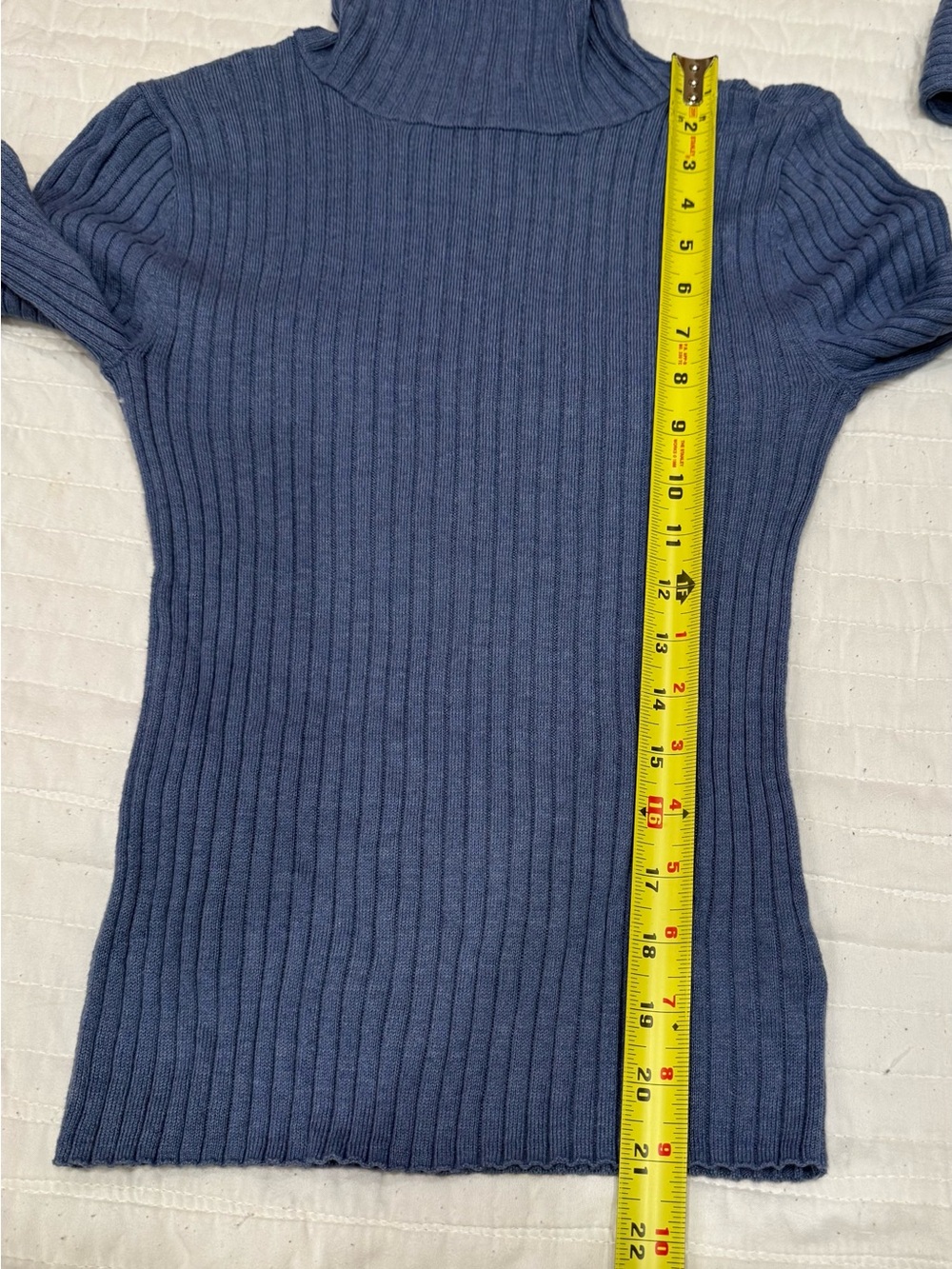 American Eagle Periwinkle Blue Ribbed Turtleneck Sweater Women's Medium - Picture 5 of 5